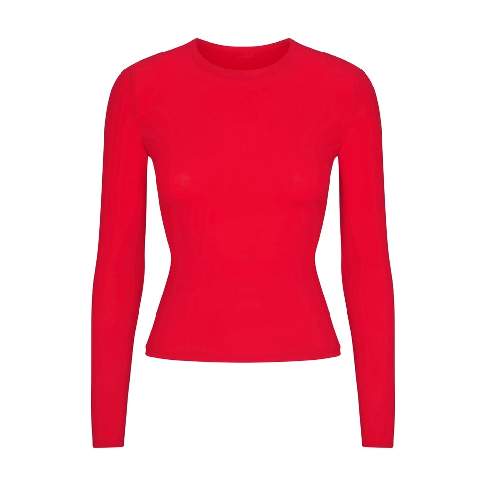 SKIMS Red Long Sleeve Bodysuit